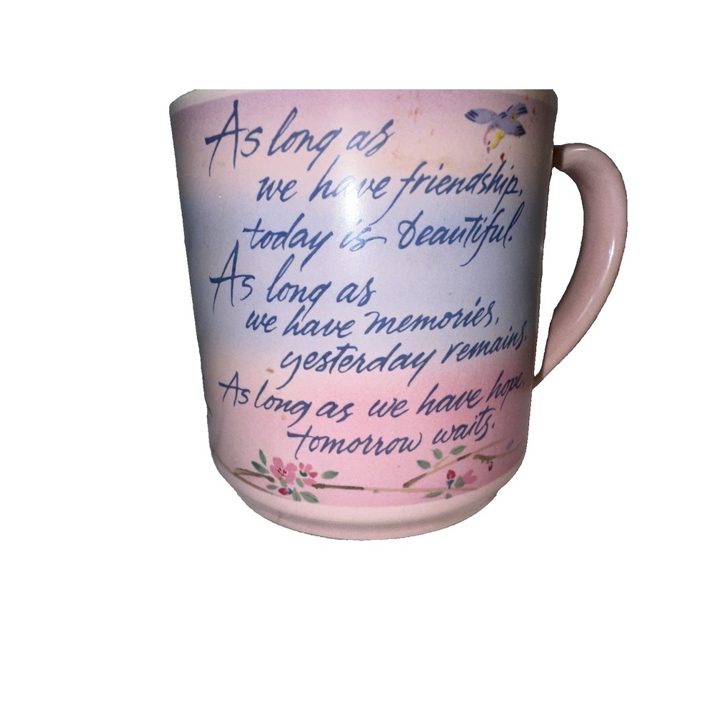 Vintage Carlton Cards Stoneware Coffee Mug Cup Friendship MG5133 Kumiko Robinson